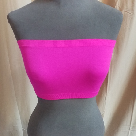 hot pink bandeau top
